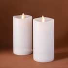 Luminara Flameless Led Moving Flame Pillar Wax Candles With Remote White 3 x6 5 