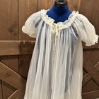 Vtg Texsheen Sheer Nightie Boudoir Size 34 Ivory Open Front Romance