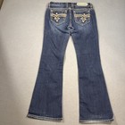 Rock Revival Betty Easy Boot Jeans Womens 28 Embroidered Embelished Whiskering