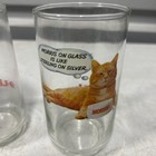 2 Vintage 1981 Morris The Cat 9-lives Drinking Glasses Mcm Kitty Food Promo Set