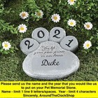 Pet Memorial Garden Stone Personalized Name Year Dog Cat Paw Print Grave Marker