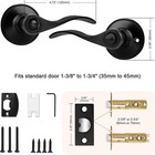 10 Pack Wave Style Privacy Door Lever Bedroom Bathroom Matte Black