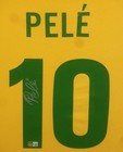 Pele Autographed Brazil Soccer  yellow  10  Deluxe Framed Jersey - Psadna
