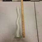 Vintage Swung Glass Vase White Bud Vase Art Glass Decor 20 Inch Tall Centerpiece