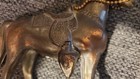 Lot Of 2 Vintage Bronze Western Horse Small Figure 4-1 2  And 5-1 2  Chain