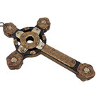 Vintage Hand Hammered Irish Celtic Cross Brass Copper Wood Medieval  6 5 