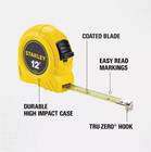 Stanley 12 Ft X 1 2 In Tape Measure Compact And Durable Measuring Tool - New