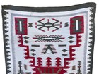 Large Antique Navajo Storm Pattern Rug Handwoven Wool Textile 85x51