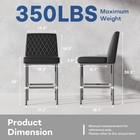 26  Industrial Pu Leather Counter Height Bar Chairs With Back Set Of 2 Bar Stool