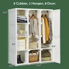 Portable Closet Clothes Foldable Armoire Wardrobe Closet W 8 Cubes Hanging Rods