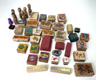 Vintage Wood Rubber Craft Stamp Mixed Lot Of 42 