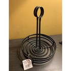 Black Round Stainless Steel Condiment Caddy Flat Coil 8    Round