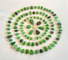 Genuine Beach Sea Glass 100 Pieces Beautiful Greens Olive  Mint  Emerald  Kelly