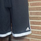 Adidas Youth 3-stripes Basketball Shorts Black White Athletic Gym Mesh