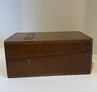 Vintage Wood   Brass Recipe Box 9 1 2    X 6    X 4 1 8    Hinged
