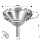 5  Food Grade Stainless Steel Kitchen Funnel W Strainer Filter For Transferring