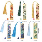 6 Pieces Metal Bookmarks With Tassel  Golden Hollow Bookmark Van Gogh Oil Pai   