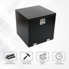 24in Steel Underbody Tool Box Heavy Duty Lock Key Black 24x24x24