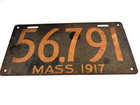 Antique 1917 Massachusetts License Plate Barn Find