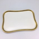 Antique W a  Pickard Dresser Vanity 5 Pc Set Art Deco Porcelain Hand White Gold