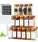 24 Pack  Spice Jars With Label seasoning Containers glass Spice Jars With Bamboo