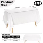 4 Pack Rectangle Tablecloth 90x132inch White Washable Polyester Table Cover F   