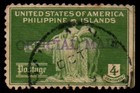 1935 Philippines Us Us38 4c Woman And Carabao Violet Hand Stamped Official Mail