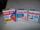 Lot Of 3 Different Vintage Band-aid Bandaid Bandage Metal Tin   2 Curad Tins
