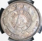 1891 89 Ngc Au 55 Honduras Peso Overdate Standing Liberty Silver Coin  24070202c