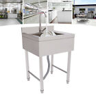 Commercial Utility Sink Stainless Steel Kitchen Sink 1 Compartment With Faucet