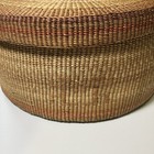 Vintage  Round Lidded Basket Tight Weaved 