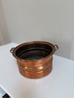 Antique French Copper Jardinere Planter With Brass Handles