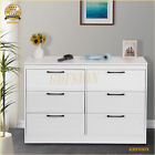White 6-drawer Dresser Wooden Chest Of Drawers For Bedroom Storage Wide Cabinet