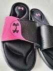Under Armour Womens Slip On Sandals Ignite Slides Size 7 9 10 11 Black Pink