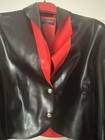 Peter Domenie Latex Crop Jacket Black   Red Lining Small Nwt