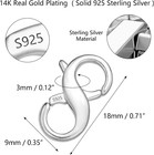 Double Opening Lobster Clasps  Solid 925 Sterling Silver Clasp And Closures  Nec