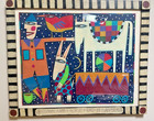 Chris Roberts-antieau - Clown-rabbit-horse-bird - Oil Pastel - Artist Framed