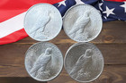 Lot Of 5 1922-1935 90  Silver Peace American Dollars - Uncirculated Mixed Dates