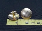 Vintage Shiny Gold Tone Round Cuff Links   Ships Free