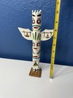 Native American Indian Wood Totem Pole - Stamped On Bottom 