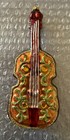 Large 5 5  Gold Jeweled Violin Glass Christmas Tree Ornament  - Musician Gift