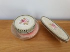 Vintage Vanity Set Regent Of London Decorative Lace Floral Pink Puff 1950 s