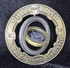 Transparent Center Freemason masonic Double Axis Spinner Challenge Coin Gold