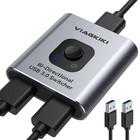 Usb 3 0 Kvm Switch - 2 In 1 1 In 2 Out  Share 1 Usb Device For Pcs Mouse  Key   