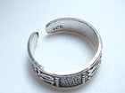 Tribal Style Toe Ring Adjustable 925 Sterling Silver Corona Sun Jewelry