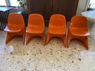 Set Of 4 Space Age Orange Casalino 0 Kids Chairs  Designed Alexander Begge 1970s