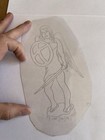 Vintage Acetate Tattoo Stencil 60 s-70 s Warrior Angel Pinup Lady 7 