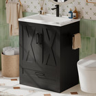 24  Bathroom Vanity With Sink  Bathroom Storage Cabinet  Black