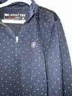 Girl   s Large Navy Polka Dot Ariat Long Sleeve Horseback Riding Sunshirt