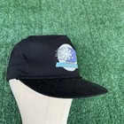 Vtg Huntington Blizzard Hat Adult Black Echl Hockey Snapback Rope Trucker 90s